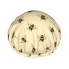 Reusable Waterproof Double-Layer Shower Cap with Honeybee Print, One Size view 1