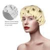 Reusable Waterproof Double-Layer Shower Cap with Honeybee Print, One Size view 3