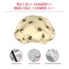 Reusable Waterproof Double-Layer Shower Cap with Honeybee Print, One Size view 4