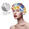 Reusable Waterproof Cartoon Fish Shower Cap, Double-Layer, One Size view 3