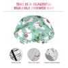 Reusable Waterproof Double-Layer Shower Cap with Tropical Llama, Alpaca, Cactus and Floral Print view 4
