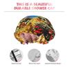 Reusable Waterproof Double-Layer Shower Cap with Sea Fish Pattern, One Size view 4
