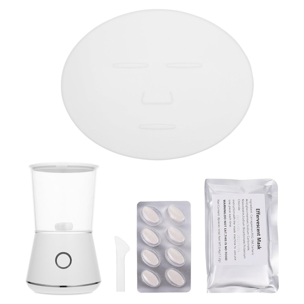 FONDOTIN DIY Fruit and Vegetable Mask Making Machine, White, Compact and Safe, with Automatic 4-Minute Timer, Home Facial Care Device for Women