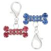 LOLIPPYY 2-Piece Blue Alloy Pet Collar Charms, Durable Interchangeable Bone Design for Dog Collars and Backpacks view 1