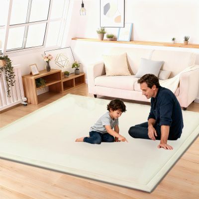 Lrisveana 2 cm Thick Baby Play Mat, 100 x 150 cm, Non-Slip Coral Fleece Rug