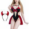 JIPKHL Women's Devil Succubus Cosplay Bodysuit Lingerie view 1