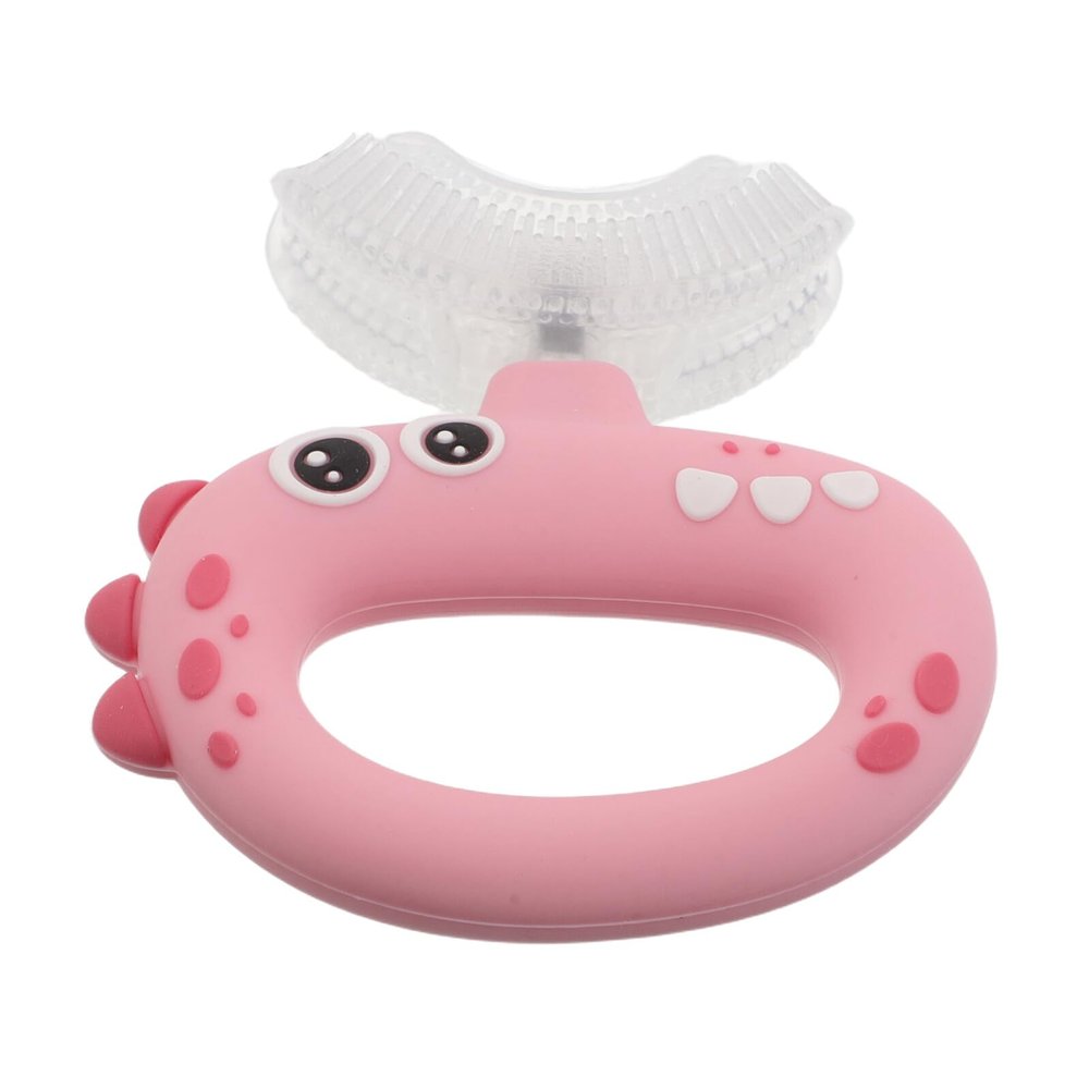 Anneome U-Shaped Baby Toothbrush - Silicone Dinosaur Design