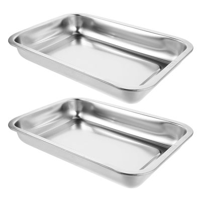 FUTUREORYY 2-Pack Stainless Steel Cat Litter Boxes, High-Sided Deep Non-Porous Metal Pans for Indoor Cats, Kittens and Travel