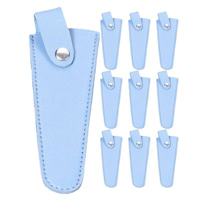 Cabilock 10-Piece Compact Scissor Case Set for Hair Scissors, Protective Cover with Non-Slip Grip, Sky Blue