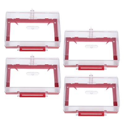 Wall Outlet Lock Box with Protective Cover, 4-Pack, Transparent