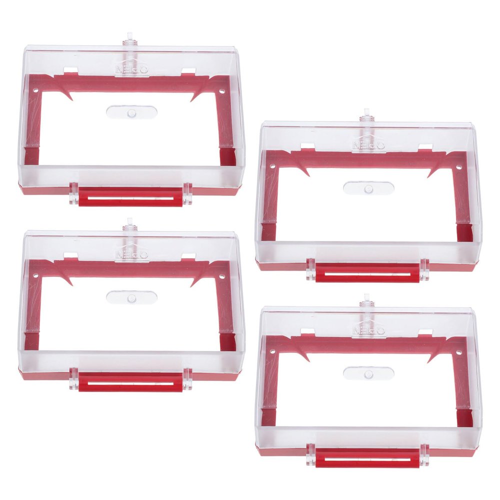Wall Outlet Lock Box with Protective Cover, 4-Pack, Transparent