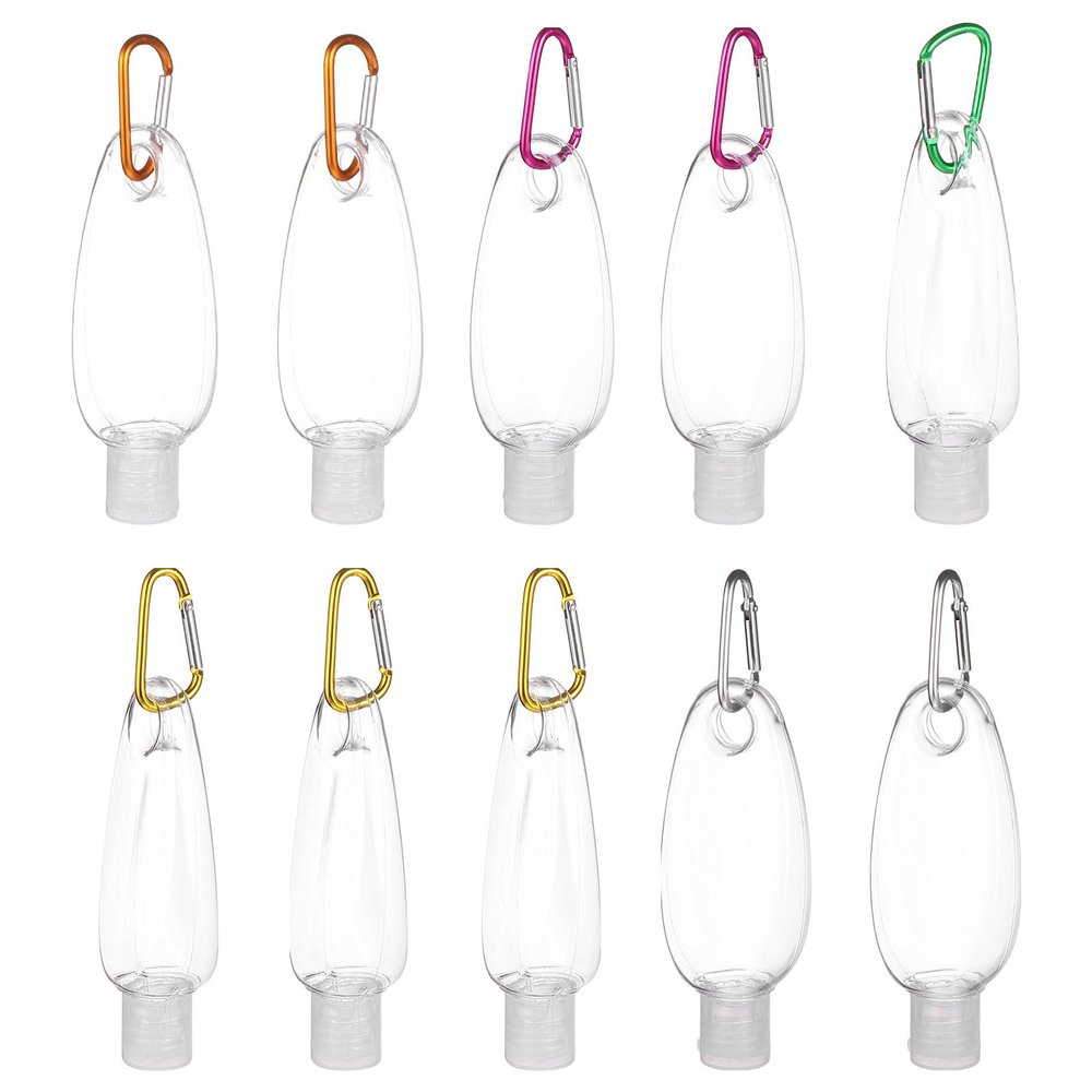 Empty 30 mL PETG Travel Bottles with Hooks, 10-Pack for Lotion
