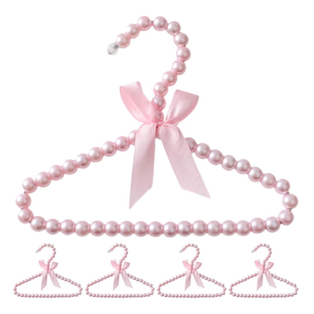 Pearl Clothes Hangers, 5-Pack, Plastic, 20 cm, Pink