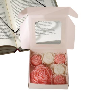 6-Piece Aromatherapy Candle Set with Natural Peony and Rose Scent