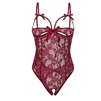 Sexy Women's Lace One-Piece Lingerie Pajamas (M)