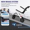 Portable Folding Transit Travel Wheelchair for Adults, Lightweight Aluminum Frame, White view 3