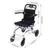 Portable Folding Transit Travel Wheelchair for Adults, Lightweight Aluminum Frame, White view 4