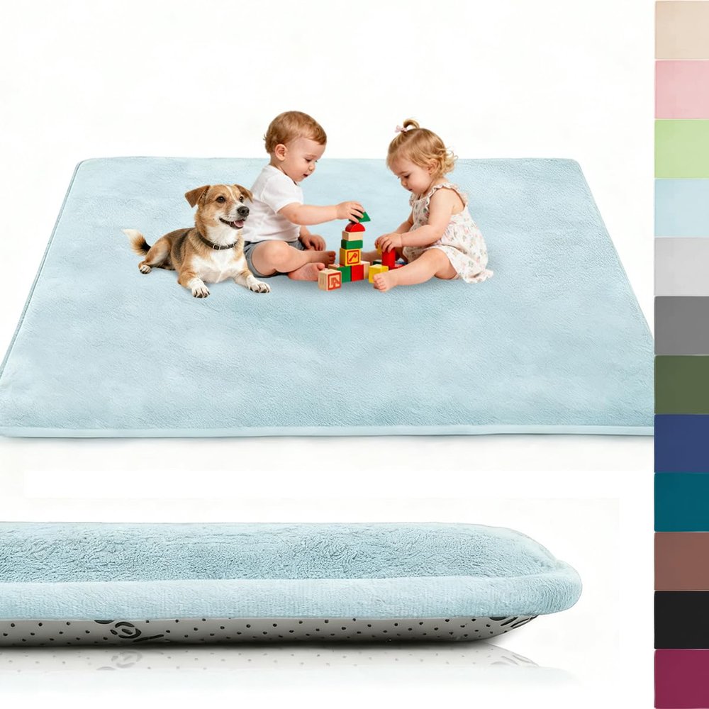 Voxirum Baby Play Mat, 3 cm Extra-Thick Memory Foam, Blue, 50 x 180 cm