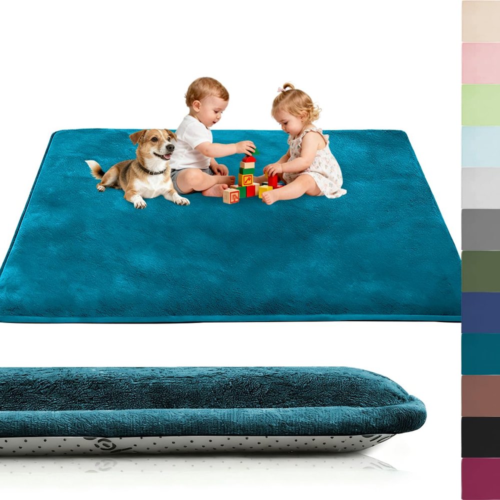 Voxirum Baby Play Mat, 3 in Extra Thick, Memory Foam, 200 x 220 cm, Bluestone