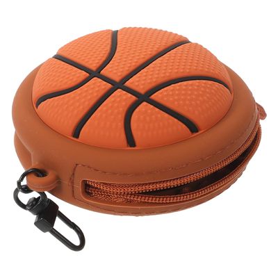 SOLUSTRE Silicone Earbud Case with Basketball Design and Keychain