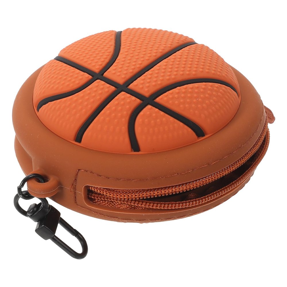 SOLUSTRE Silicone Earbud Case with Basketball Design and Keychain