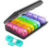 Portable 7-Day Pill Organizer with 3 Compartments view 1