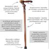 Carved Wooden Walking Cane with Animal Design view 4