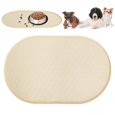 JYYWTSI Silicone Dog and Cat Feeding Mat, 48 × 30 cm, Non-Slip Waterproof Mat with Raised Edge