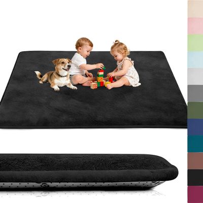 Voxirum Baby Play Mat, 3 cm Memory Foam, Non-Slip, 40 x 80 cm, Pure Black