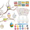 Plastic Easter Eggs for Painting and Labeling, 16-Piece Hanging Decoration Set view 1