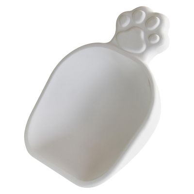 Cute Pet Food Scoop with Diatomaceous Earth for Moisture Control (White, 11 x 7 x 3 cm)