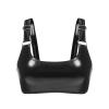 Seductive Valentine's Day Bra, Shiny Patent Leather, Black, L view 1