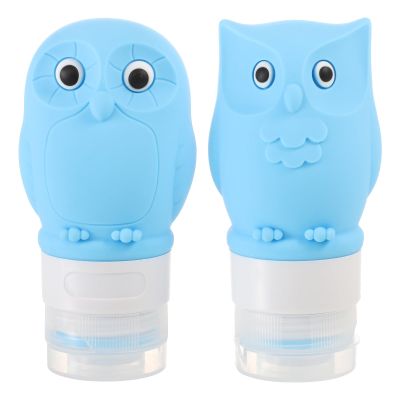 Toyvian 2-Pack Silicone Travel Bottles with Cute Owl Design