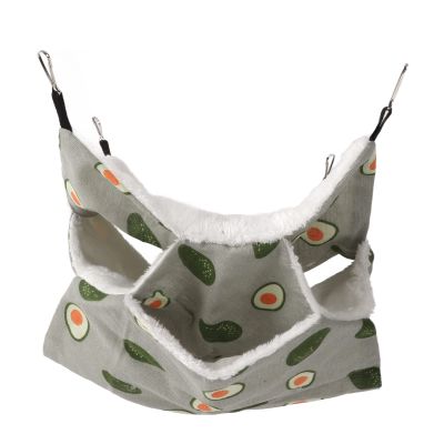Pet Cage Hammock, 3-Layer Breathable Plush Bed for Small Pets
