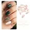 FOMIYES 24 Artificial Nails, Pink with Silver Flames and Studs, Short Full-Cover Press-On Nails view 3