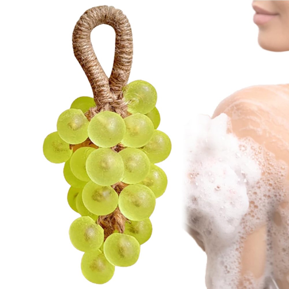 Handmade Crystal Grape Soap on a Rope, Green Tea