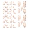 Healeved 24-Piece Short Press-On Nails with Silver Flame Pattern and Studs view 1