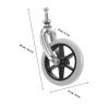 Wheelchair Caster Wheel with Steel Tube and Rubber Fork view 2
