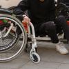 Wheelchair Caster Wheel with Steel Tube and Rubber Fork view 4