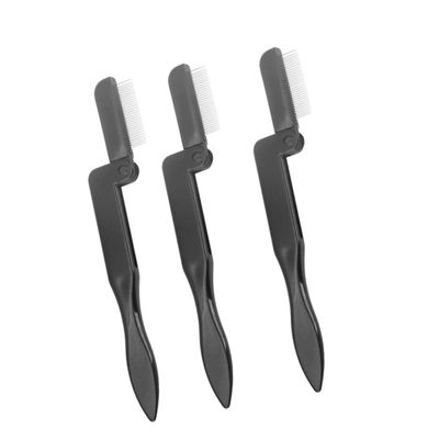 OSOLADY Multifunctional Stainless Steel Eyebrow and Eyelash Styling Combs, 3-Pack, Foldable