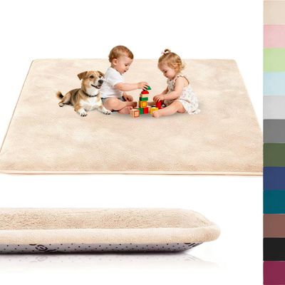 Voxirum Beige Baby Play Mat, 2 cm Thick, Non-Slip, 100 x 120 cm