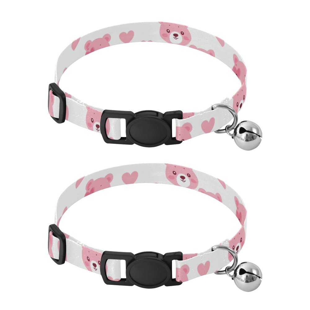 Cute Cartoon Bear Collar for Puppies, with Buckle, for Girls and Boys, 2-Pack