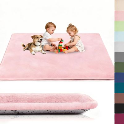 Voxirum 2 cm Thick Baby Crawling Mat, Non-Slip Play Rug, Rose Pink, 40 x 60 cm