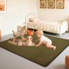 Stqyeiw Children's Rug, Extra-Thick Coral Velvet Crawling and Play Mat, Non-Slip, Army Green, 40 x 150 cm view 2