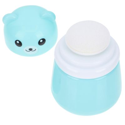 JEWEDECO Baby Powder Container with Cartoon Bear, Blue