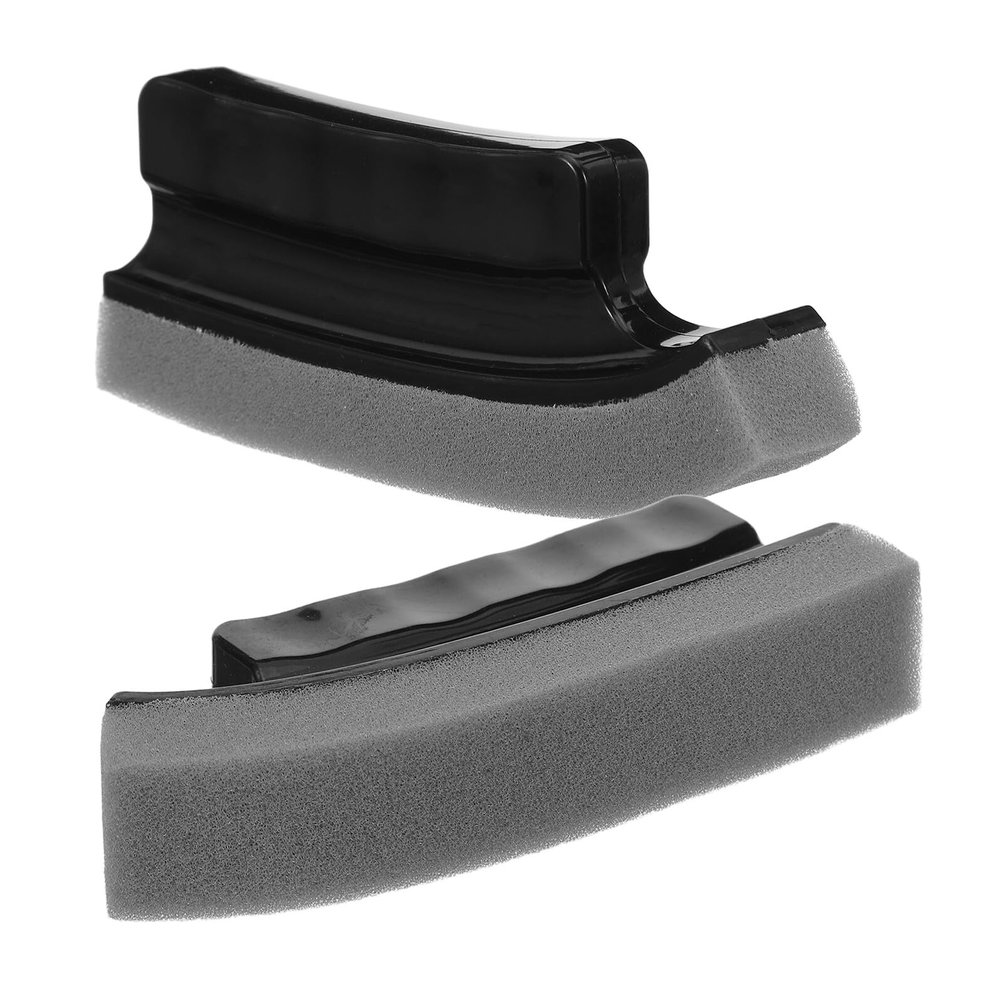 Beard Hair Cleaning Scrub Sponge, 2-Piece Set, Curved, Compact, Black