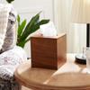 Acacia Wood Tissue Box Cover view 2
