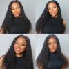 AuokMar Brazilian Natural Black Water Wave Human Hair Bundles, Double Weft, 50 g/Bundle, 2 Bundles, 32 in view 2