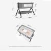 Veitoalioy Baby Bedside Crib with Wheels, Changing Table and Storage Basket, X3 Grey view 3