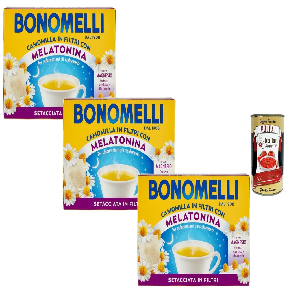 Italian Gourmet Filter-Sifted Chamomile Tea, 335 g, 14 Tea Bags per Pack, Caffeine-Free Herbal Tea + Italian Gourmet Polpa